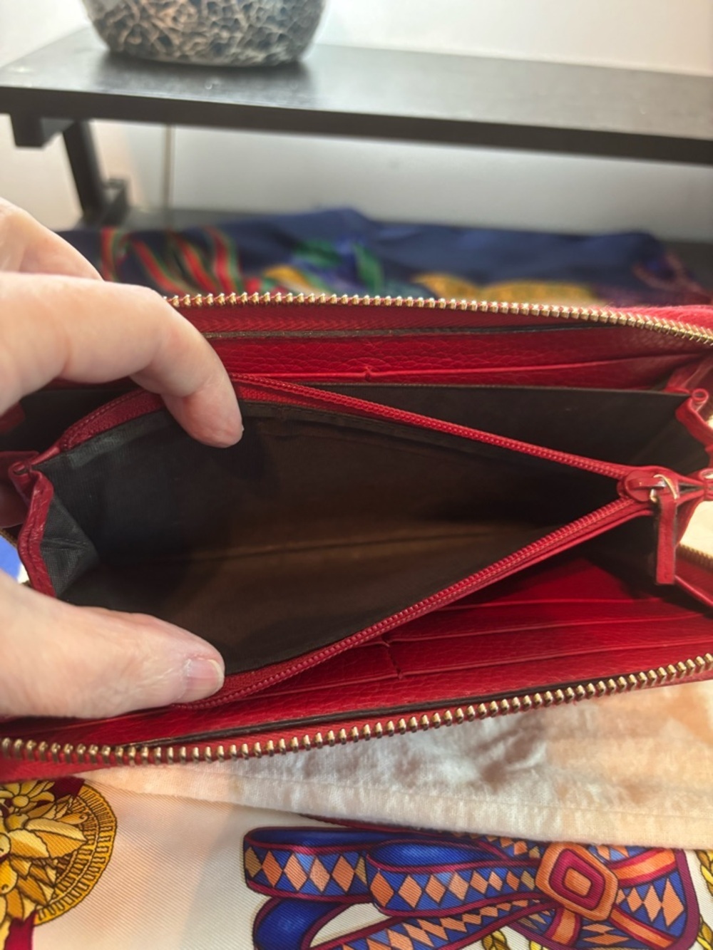 Authentic Gucci Soho Disco Zip Wallet Red - EXCELLENT Condition with Dust Bag - Picture 7 of 9
